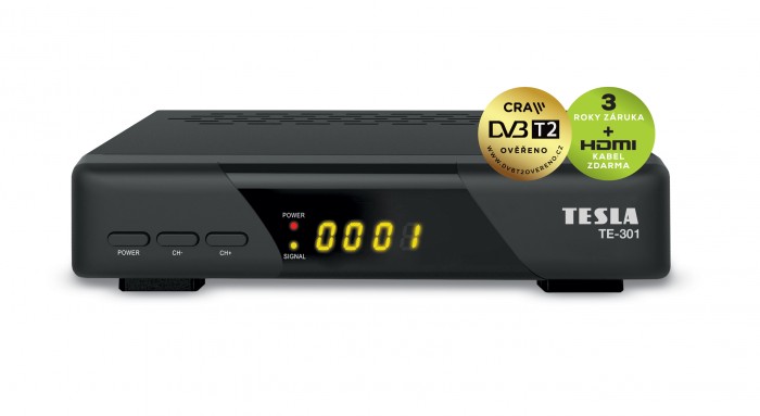 TESLA TE-301 DVB-T2 prijímač H.265 (HEVC) POUŽITÉ, NEOPOTREBOVANÝ