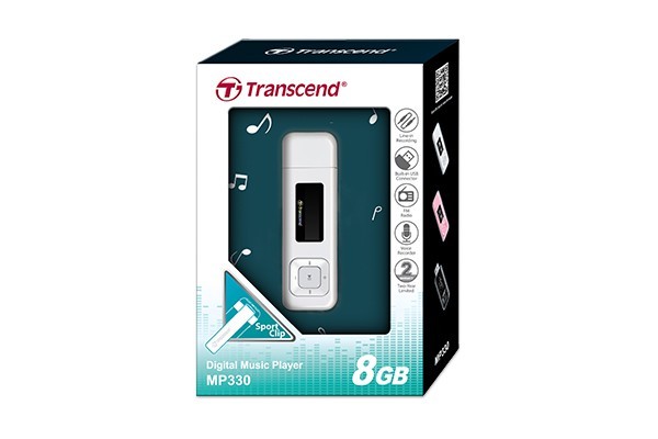 Transcend MP330 8 GB, biela