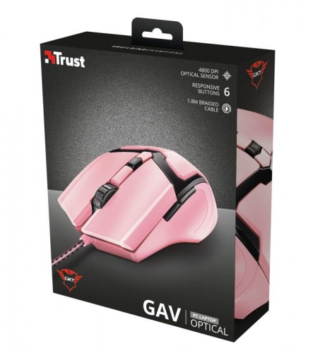 Trust GXT 101P Gav Optical Gaming Mouse - pink POŠKODENÝ OBAL
