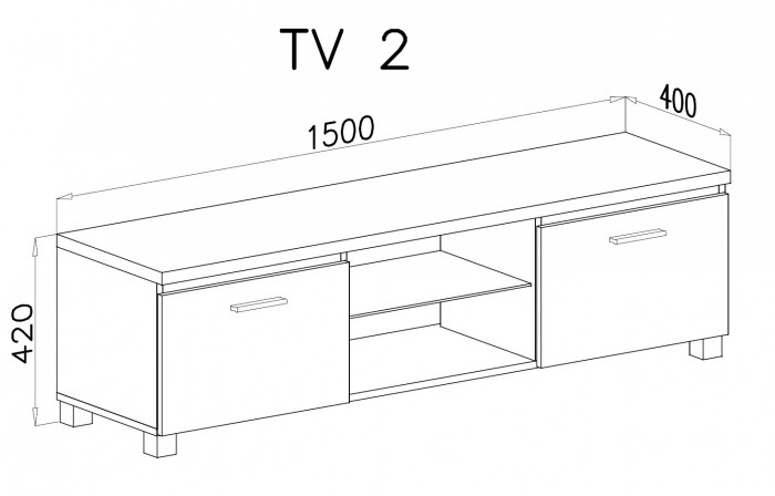 TV 2 - TV stolík (biela/biela)
