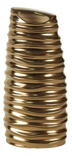 Váza keramická - 30 cm (keramika, zlatá)