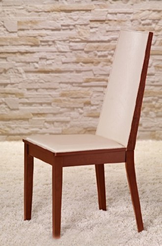 Vicente - Jedálenská stolička (čerešňa/eko kože krémová)