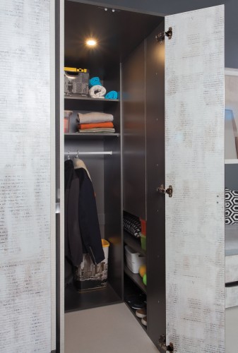 Tablo - šatníková skriňa, 2x dvere, 135 cm (grafit/enigma)