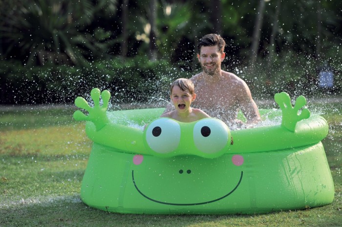 Žaba - Detský nafukovací bazén, 175x62 cm (zelená)